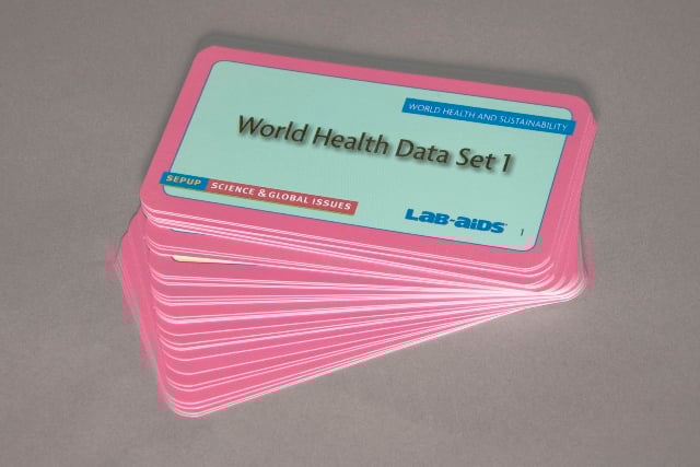World Health Data Card Sets 1-4, 8 Cards Per Set